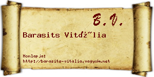 Barasits Vitália névjegykártya